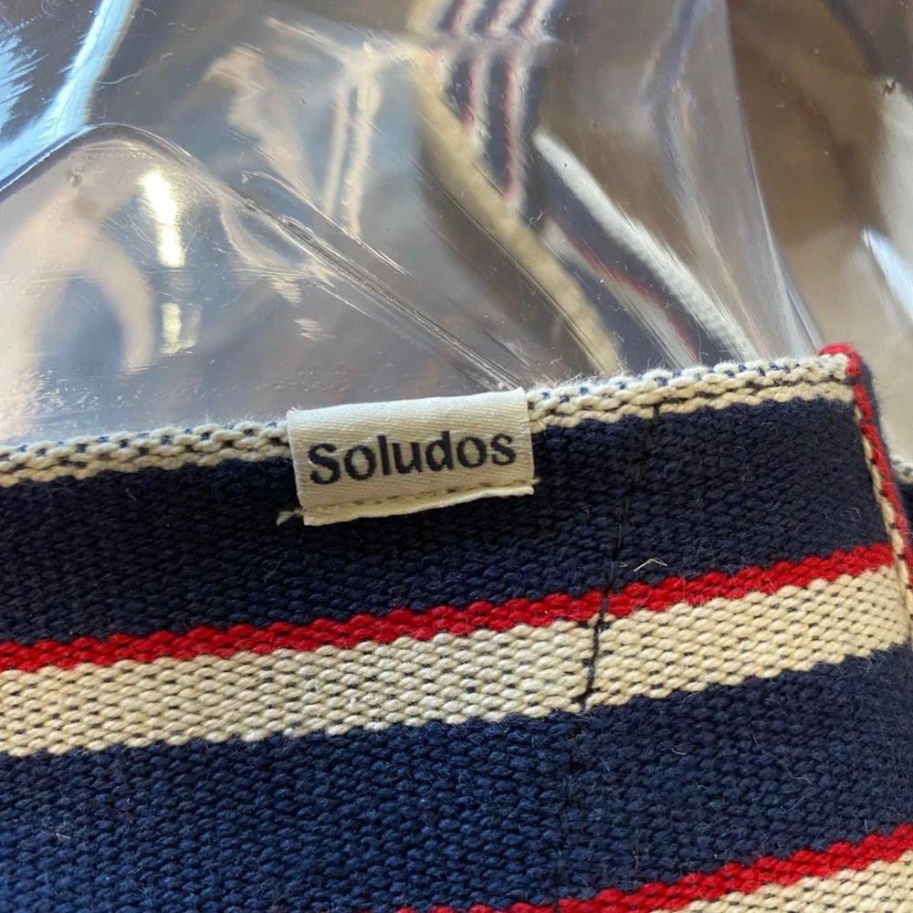 Soludos Womens Nautical Striped Canvas Espadrille‎ Flats Navy Blue Red White 8